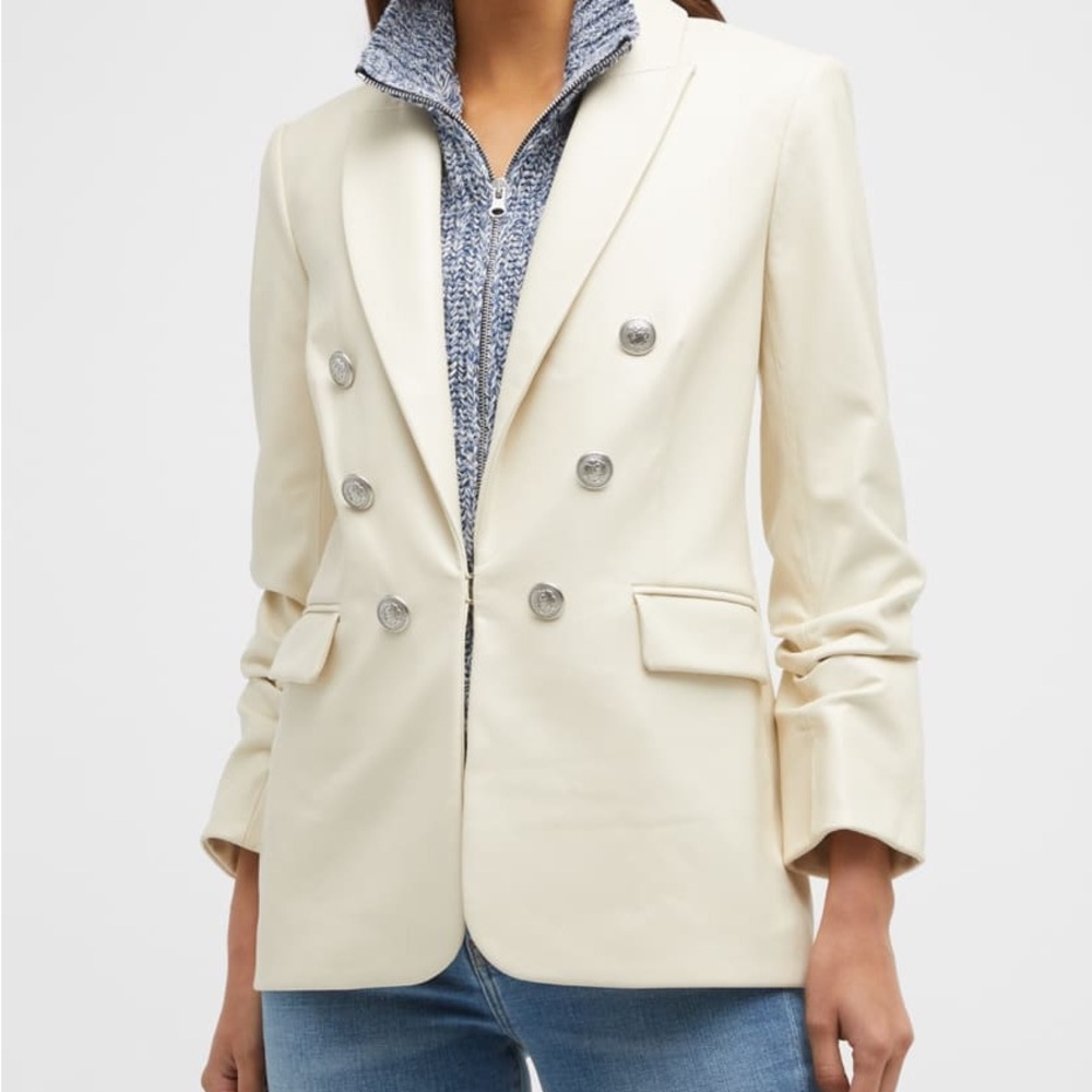 Veronica Beard Beacon Cream/Ivory Double-Breasted Blazer Size 2